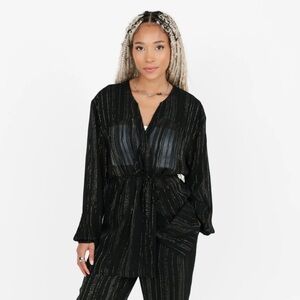 Brand new with tags - size small - spotlight tie top metallic black